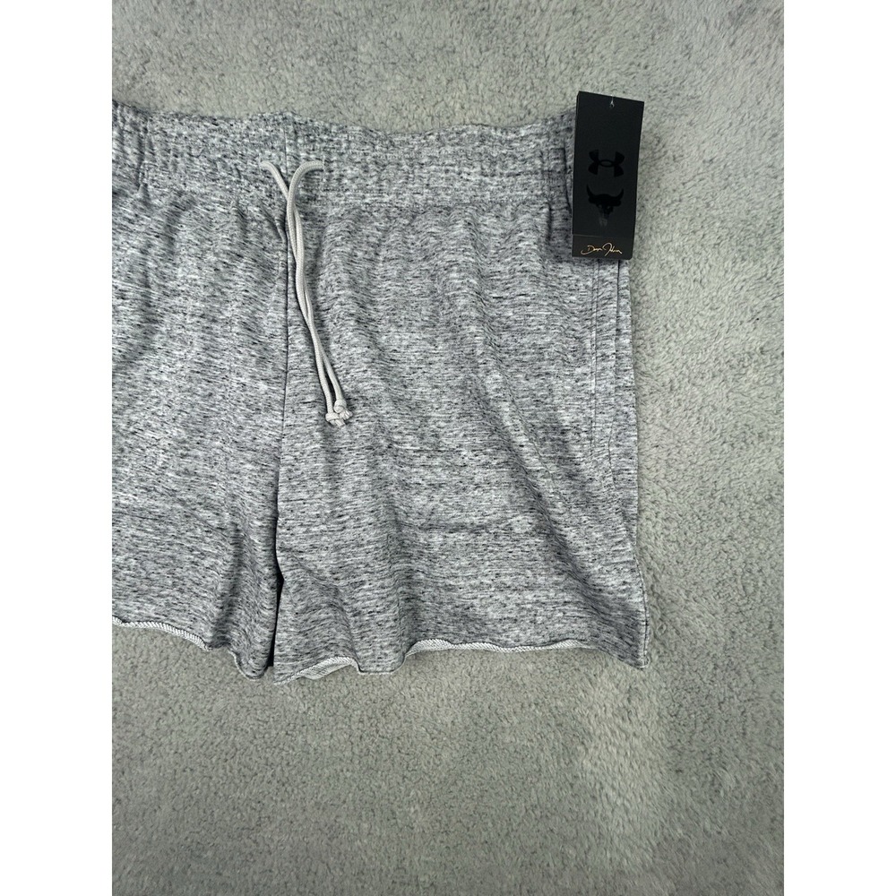 Under Armour Men's Size XL UA Project Rock Terry 5" Shorts Loose Heather Grey - Picture 3 of 10